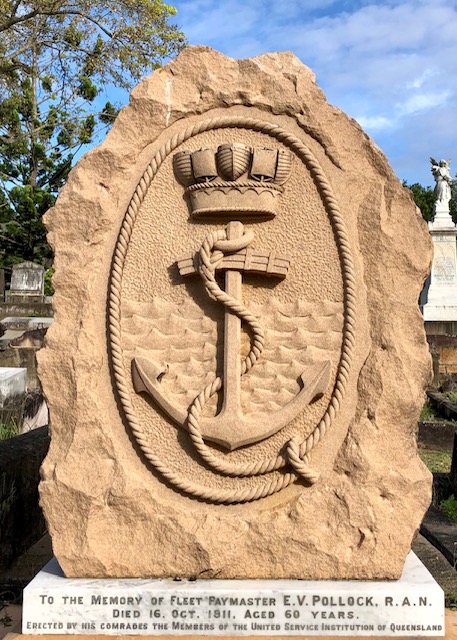 Ship's Anchor symbol carved on a headstone