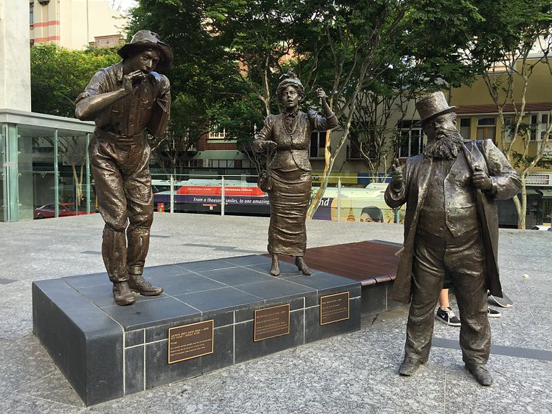 Arthur Hoey Davis - Steele Rudd, Charles Lilley and Emma Miller statues located in King George Square in Brisbane, Australia.