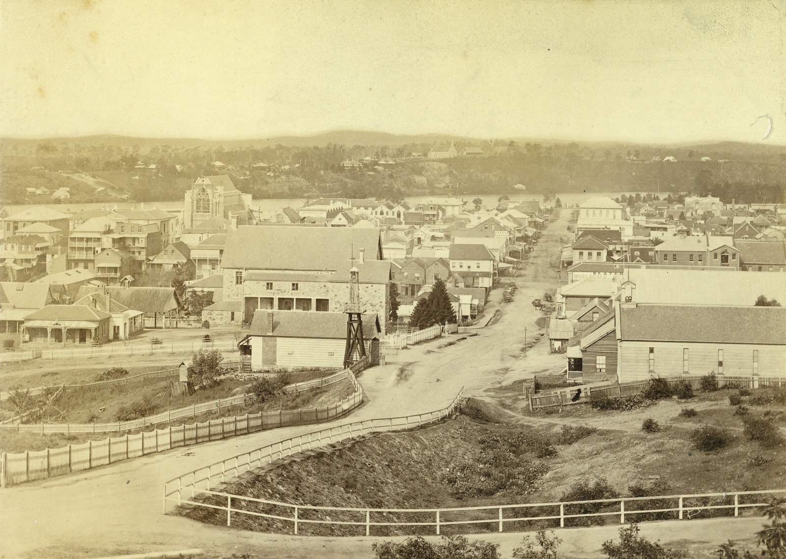 View of Edward Street looking towards the Brisbane River, 1877