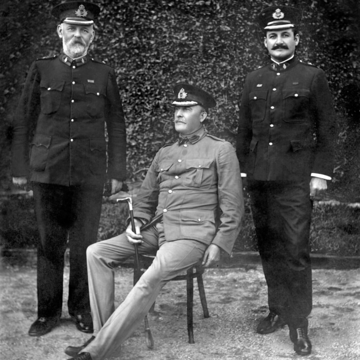 Inspector 2/c Geraghty, Queensland Police Force Commissioner Cahill, and Chief Inspector Urquhart, ca. 1905