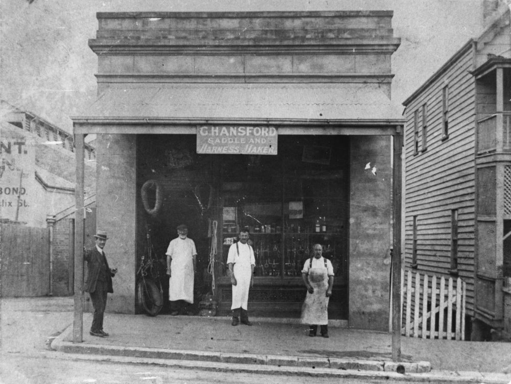 Hansford Saddlers on Roma Street in Brisbane, Queensland. ca. 1900
