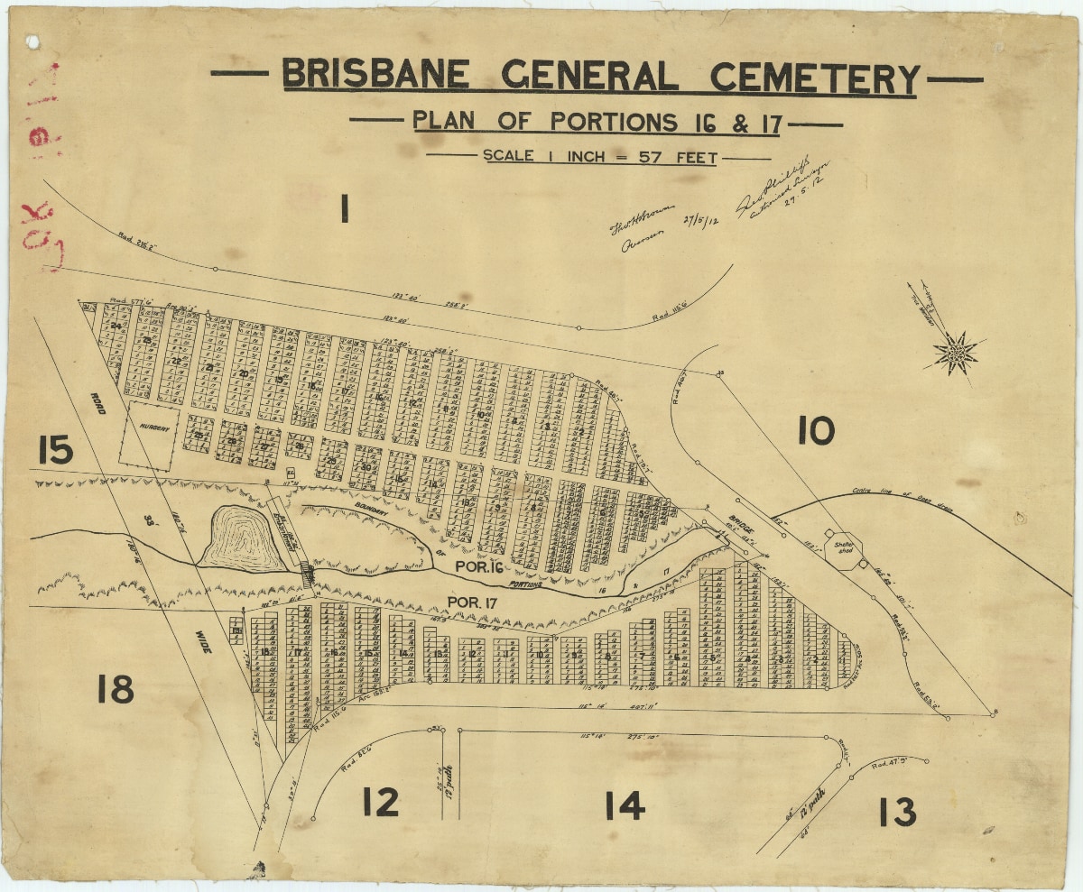 Brisbane General Cemetery - Portions 16 and 17, 1912