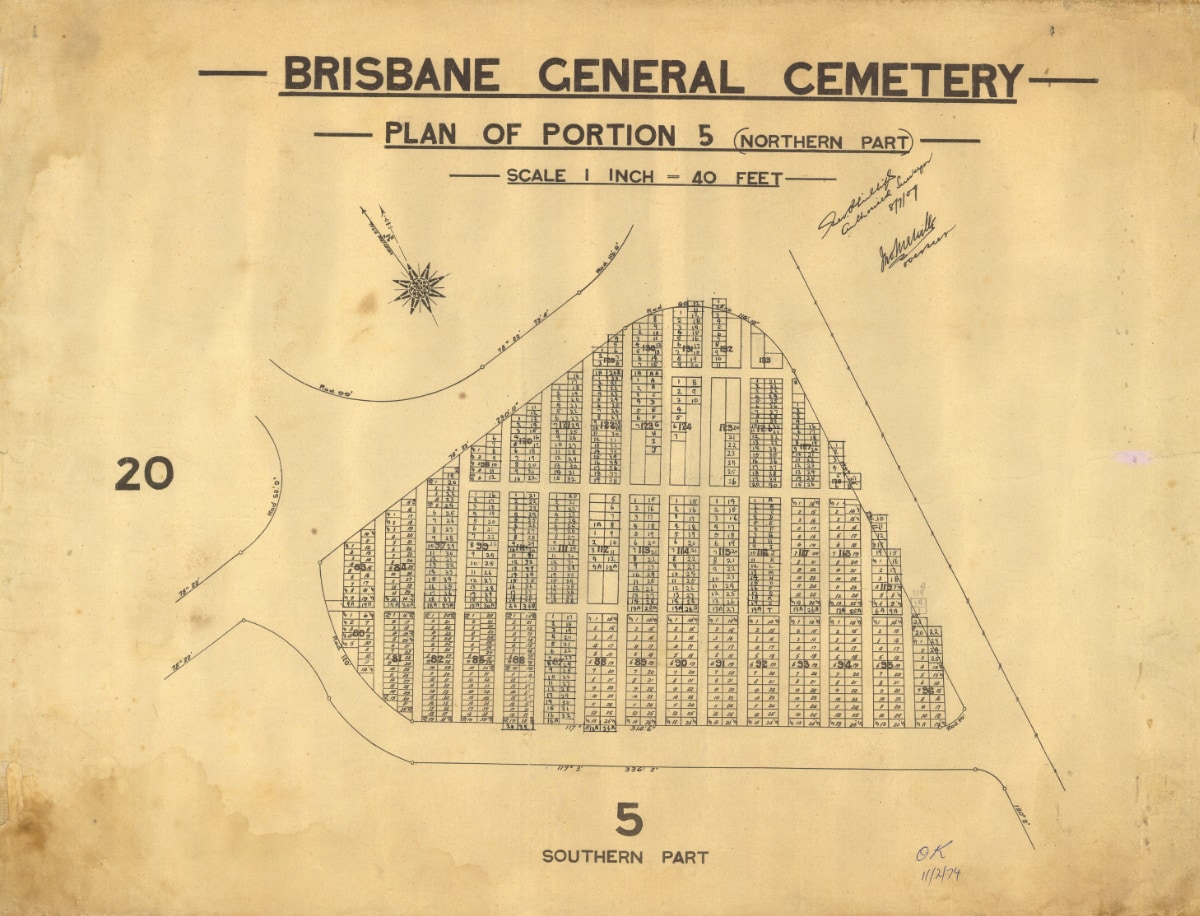 Brisbane General Cemetery - Portion 5 - Northern Part, 1909