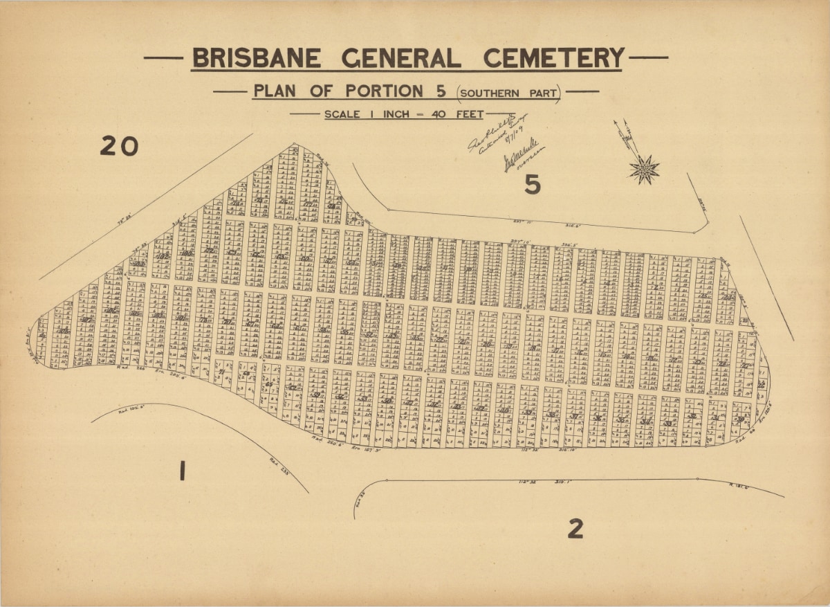 Brisbane General Cemetery - Portion 5 - Southern Part, 1909