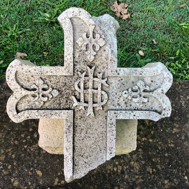 IHS Emblem carved on headstone