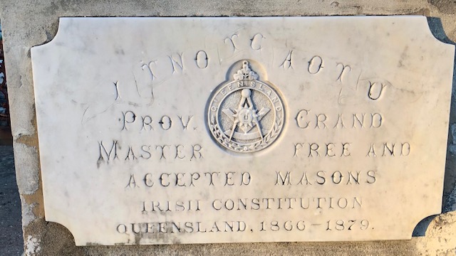 Irish Constitution sign on a headstone