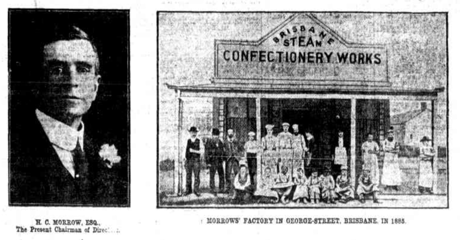 Henry Morrow and Morrow's Factory in George Street, Brisbane, 1885
