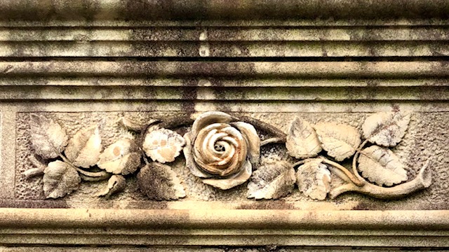 Rose carved on headstone